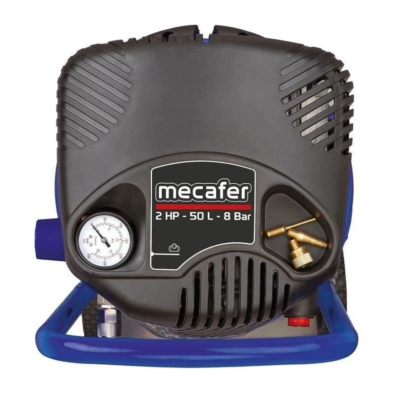 Vertical compressor - MECAFER - 425790 - 50 L - Blue coaxial - Oil-fre