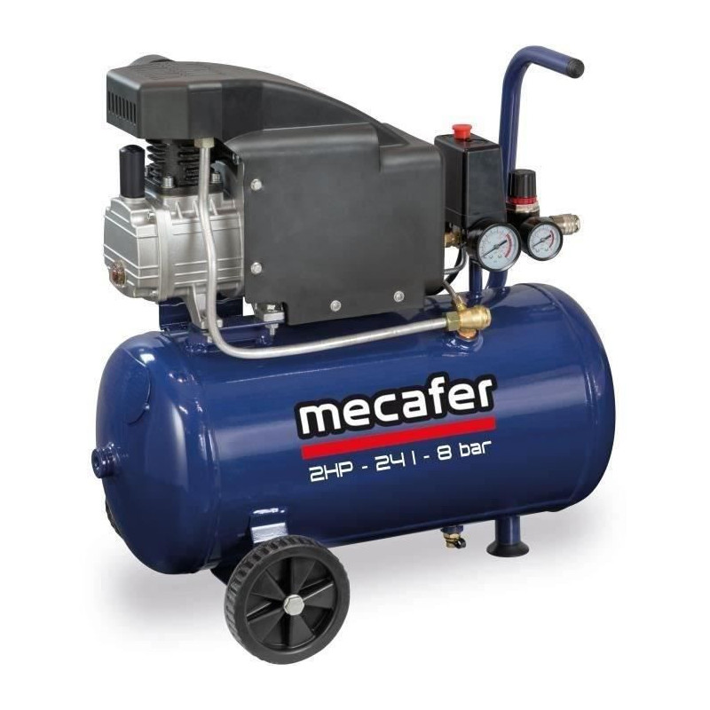 Compressor - MECAFER - 425793 - Blue - 24 L - 2HP - 8 bar