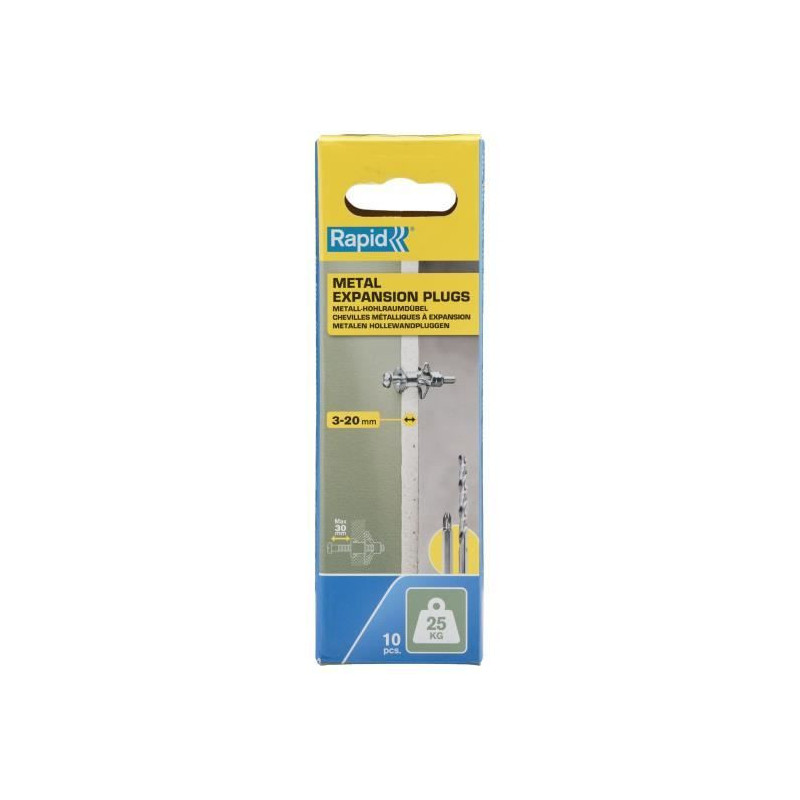 Blister pack of 10 pcs. metal expansion plugs ø8x46 screws m4x58 5001