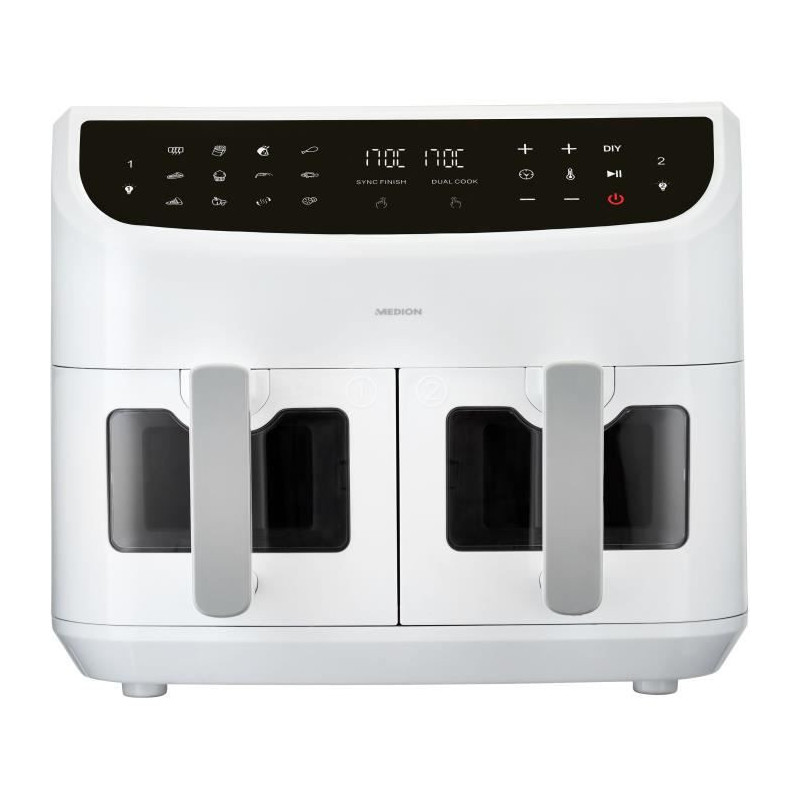 Hot Air Fryer - MEDION - P20 XXL Twin - 2600 W - 2 baskets - 9 program