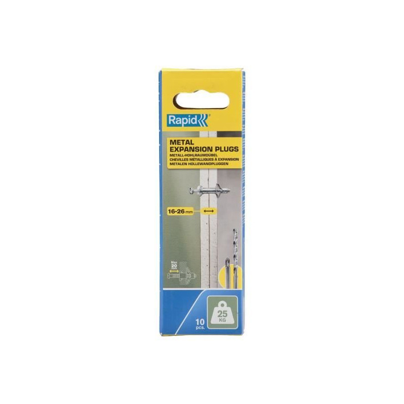 Blister pack of 10 pcs. metal expansion plugs ø8x46 screws m4x55 5001