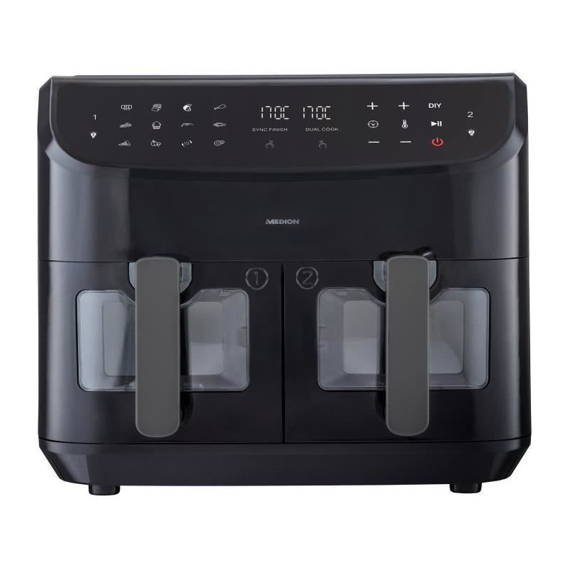 Hot Air Fryer - MEDION - P20 XXL Twin - 2600 W - 2 baskets - 9 program