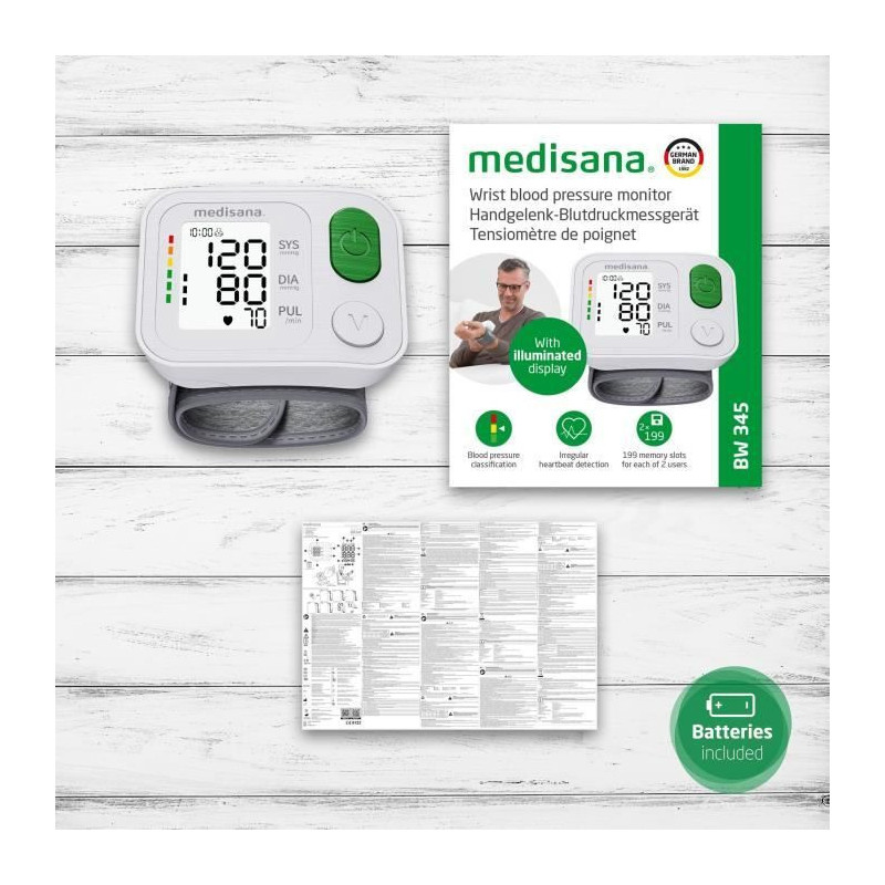 Wrist Blood Pressure Monitor - MEDISANA - BW 345 - Arrhythmia Measurem