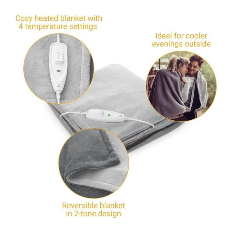 Medisana XXL heating blanket HB 675 2x1.5 m Grey