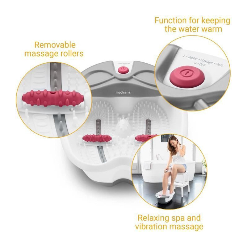 MEDISANA - FS 300 - Foot bath - White - Spa massage and relaxing vibra