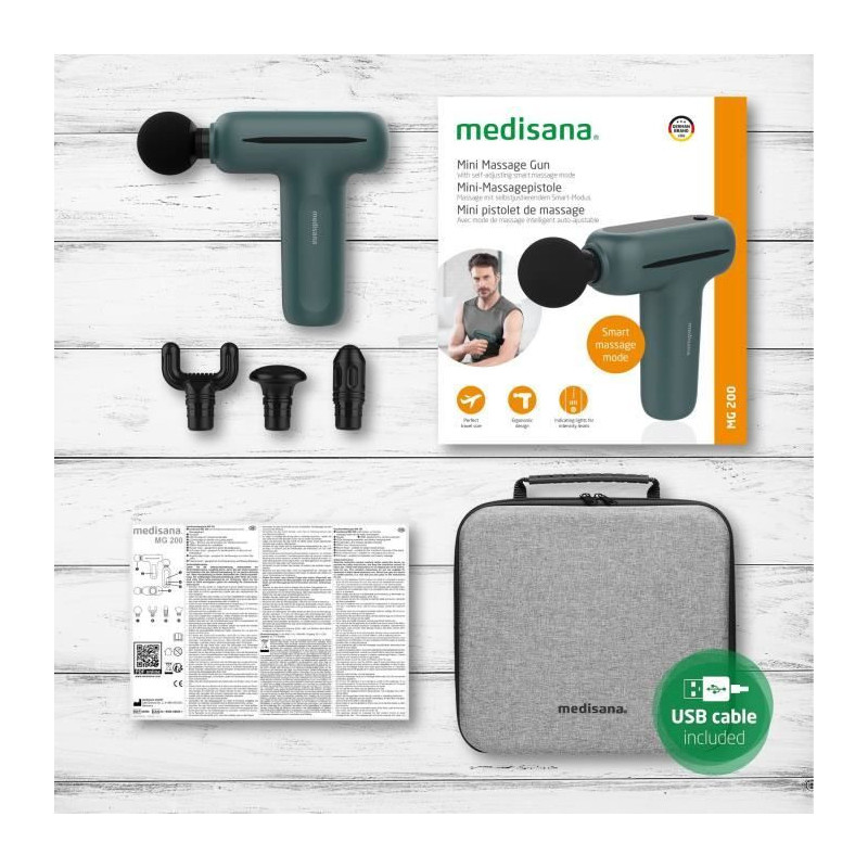 Massage gun - MEDISANA MG 200 - 5 percussion levels - 5 V - 50 dB - Gr