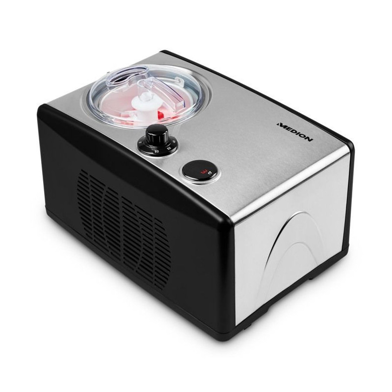 MEDION Electric aluminum ice cream and yogurt maker with compressor, i