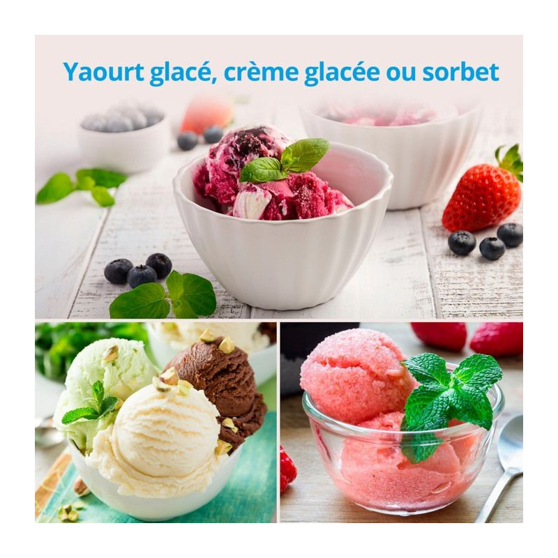 MEDION Electric aluminum ice cream and yogurt maker with compressor, i
