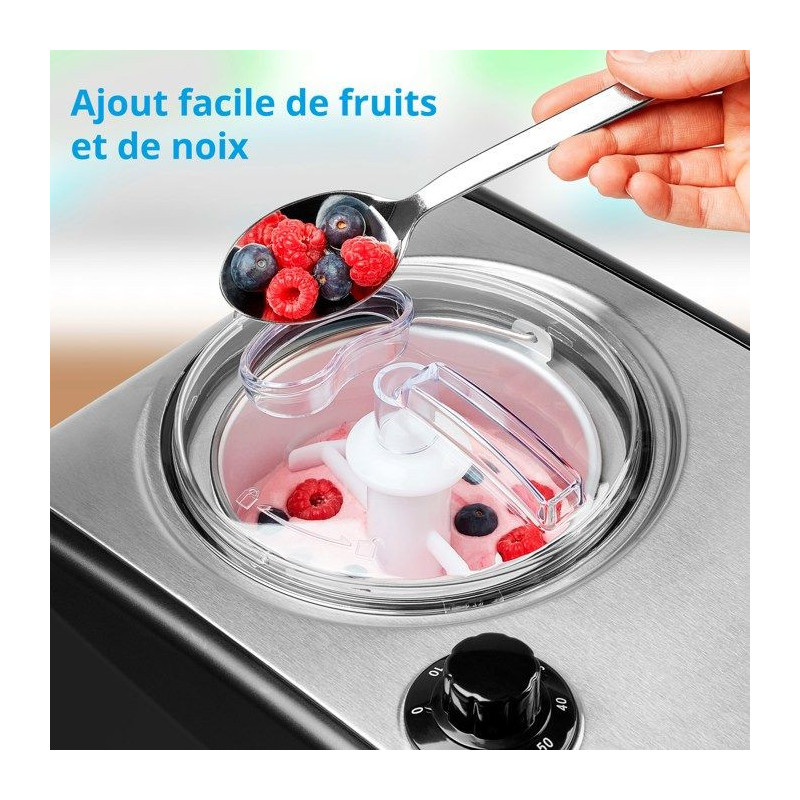 MEDION Electric aluminum ice cream and yogurt maker with compressor, i
