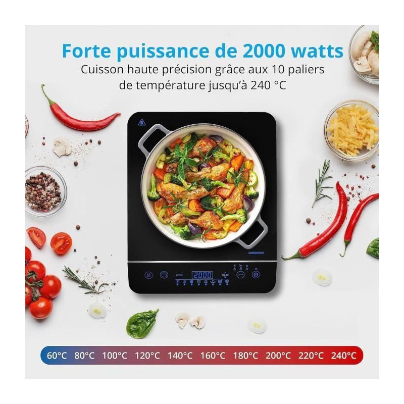 Tabletop induction hob - MEDION - MD 17595 - 1 burner - L 29 x D 36 cm