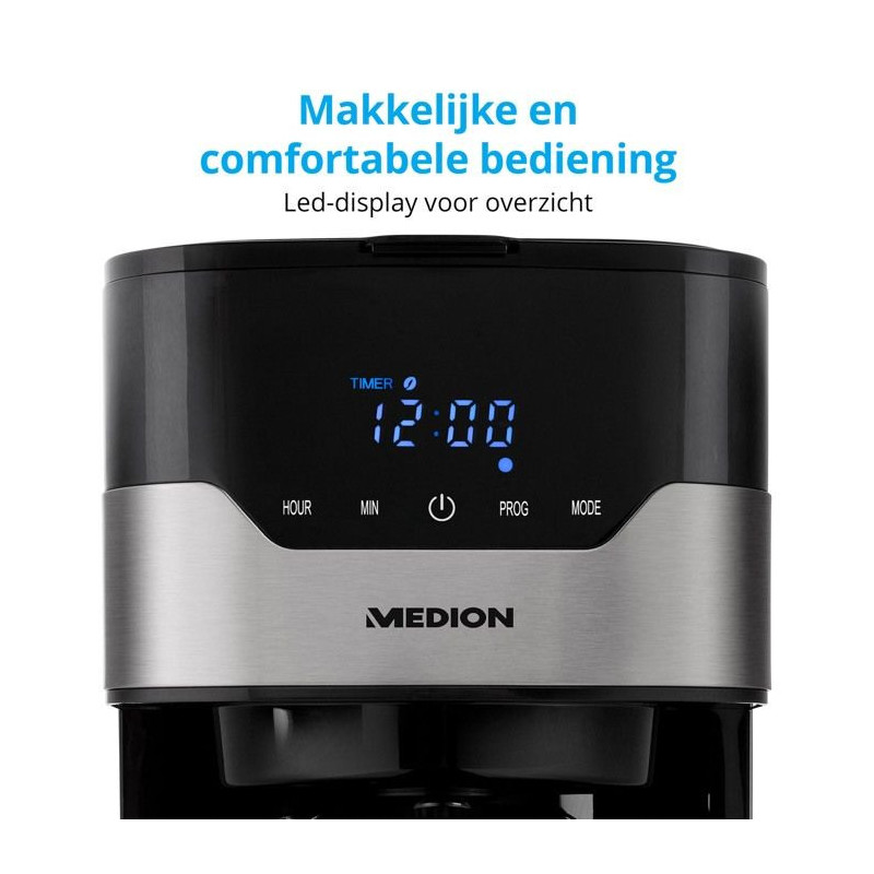 Programmable filter coffee maker with carafe - MEDION - MD 18458 - iso