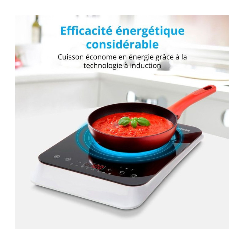 Induction Hob - MEDION MD18490 - 1 Burner - 2000W - 60/240°C - 8 Prog