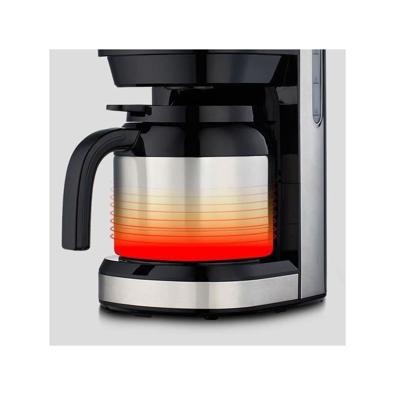 Digital Insulated Filter Coffee Maker - MEDION - 900W - 1.2L - Silver
