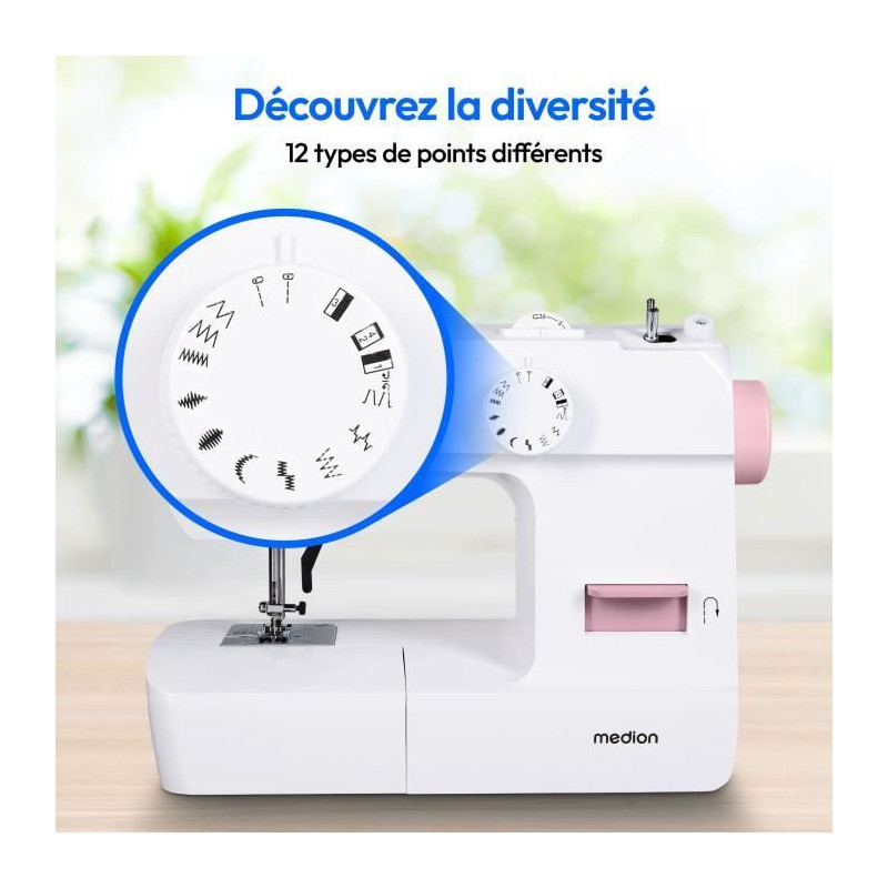Sewing Machine - MEDION - SM 70 - 71W - 12 Stitches - 700 rpm - LED -