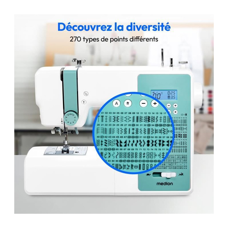 Digital Sewing Machine - MEDION - SD 36 - 38W - 270 Stitches - 700 rpm