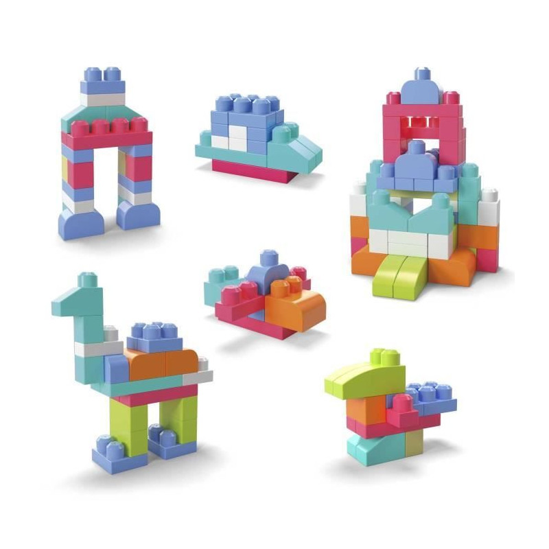 MEGABLOKS First Builders - Sac Medium Rose - 60 Blocs