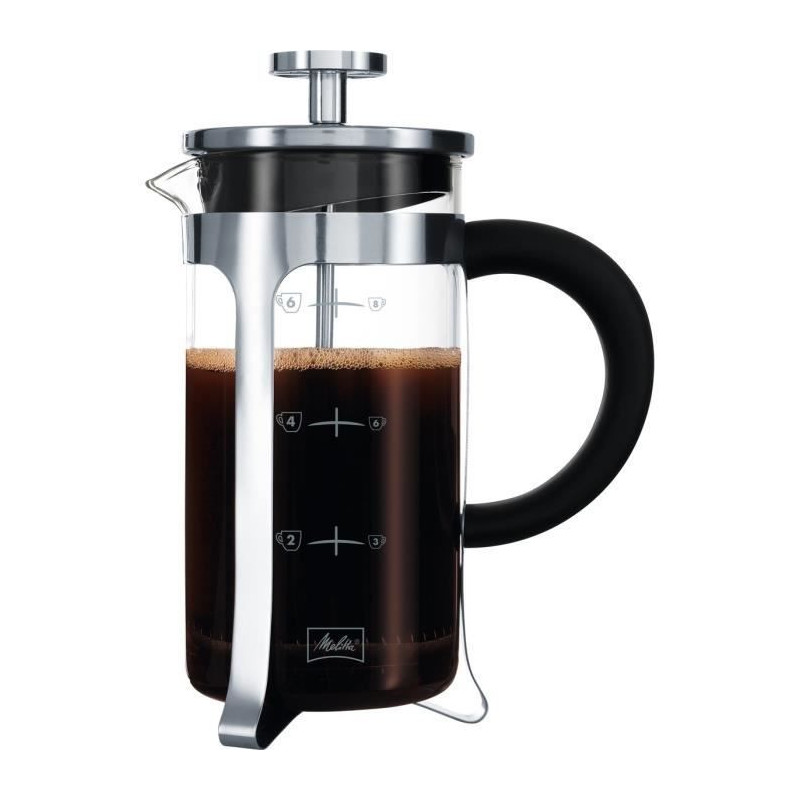 MELITTA Premium piston coffee maker in glass and stainless steel 8 cup