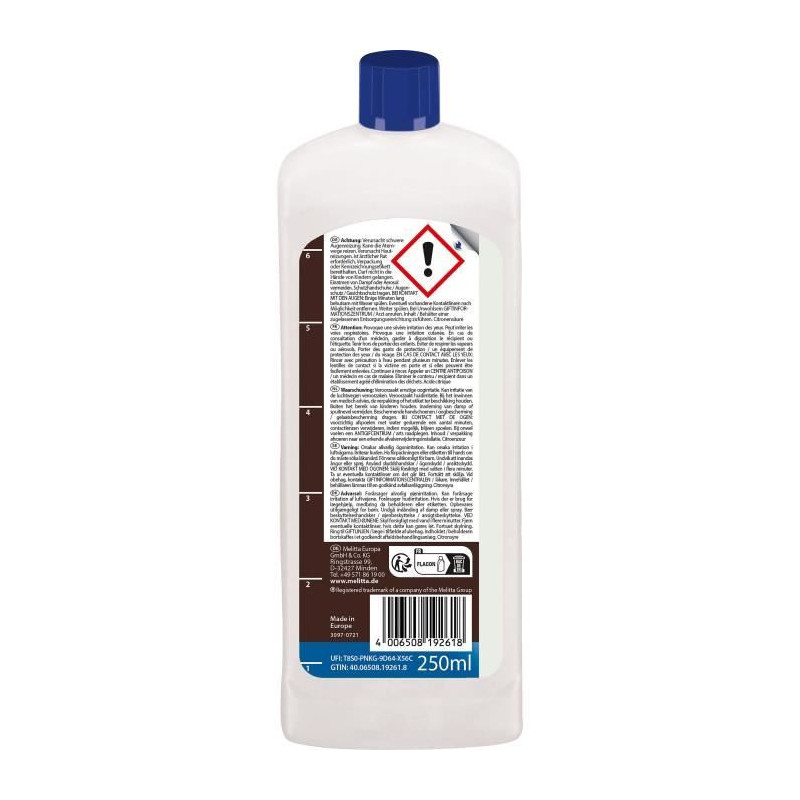 Filter coffee maker descaler - MELITTA - Liquid 250 ml