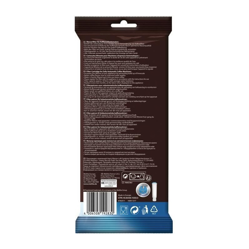 MELITTA Filter cartridge PRO AQUA for Caffeo