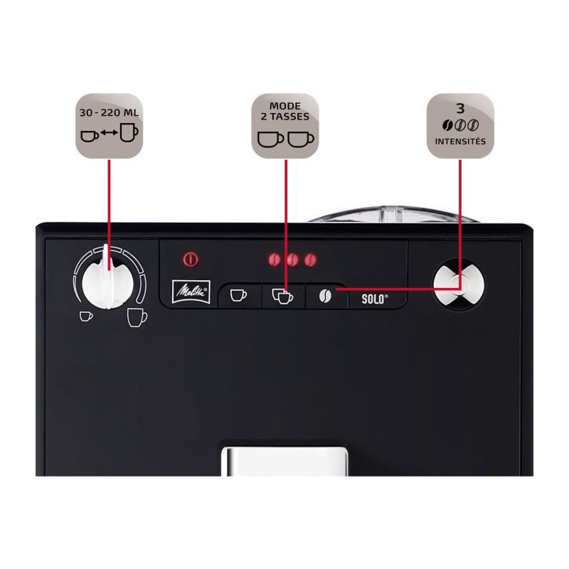 Grain grinder coffee machine - melitta - solo - black