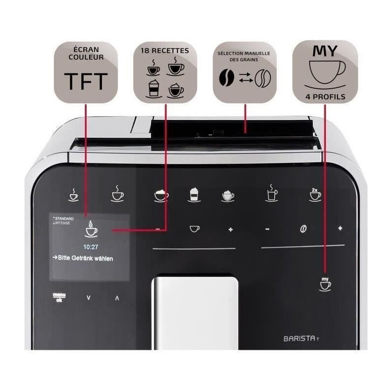 Grain machine melitta barista t smart - silver (without milk tank)