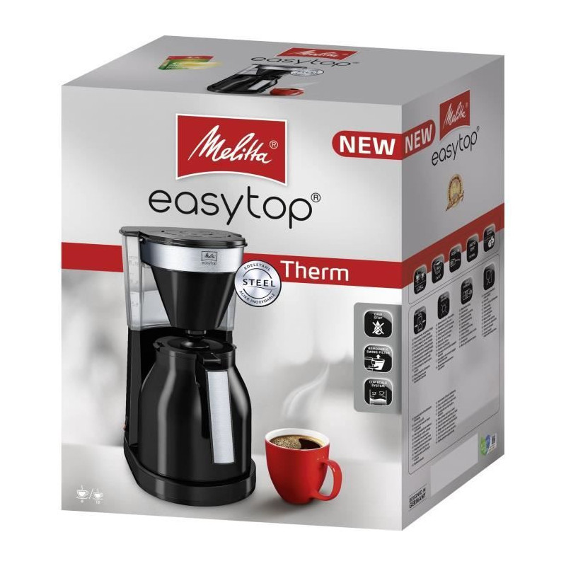 Melitta Easy Top Therm II 1023-08 - Filter coffee 1L - 1050 W - Black