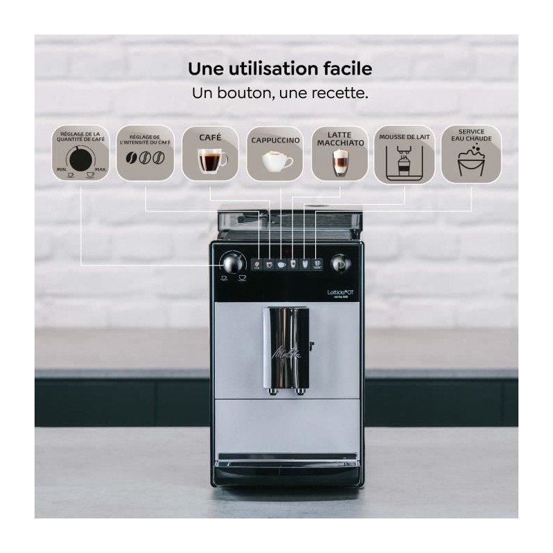 Automatic coffee machine - MELITTA - Latticia OT F300-101 - Silver