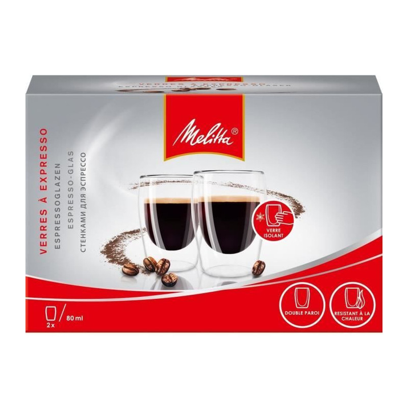 MELITTA Set of 2 glasses for Expresso coffee 80 ml transparent