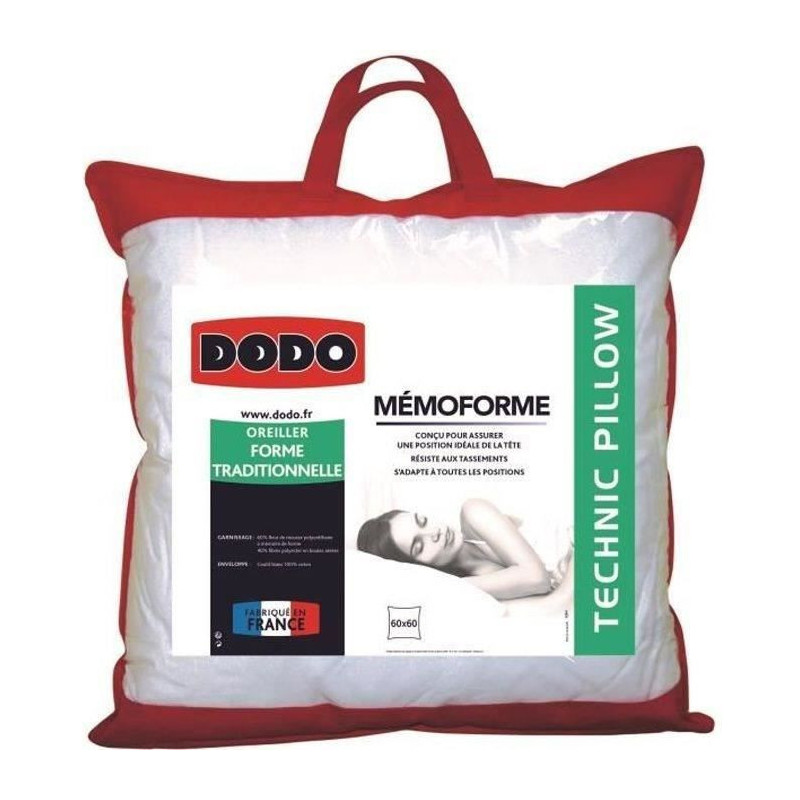 Dodo pillow with memory memory - 60 x 60 cm