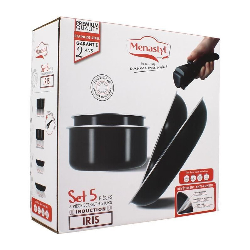 Cookware set - Induction - MENASTYL - 6020437 - Non-stick aluminum - 5