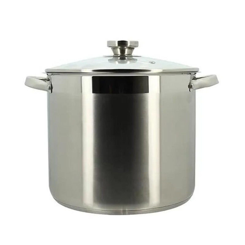 Pot with lid - MENASTYL - 4615455 - Stainless steel - 9 liters - All h