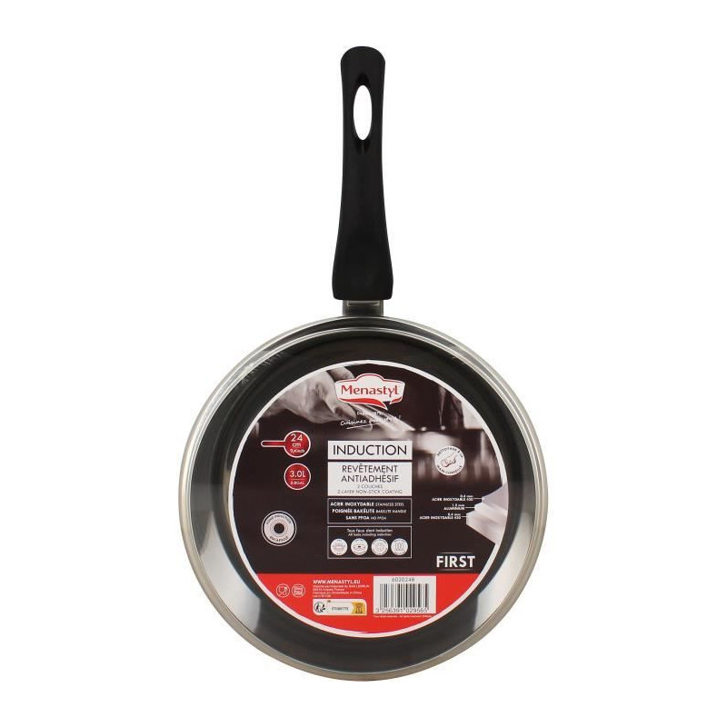 Sauté pan - MENASTYL - 6020248 - Stainless steel - 28 cm - Suitable f