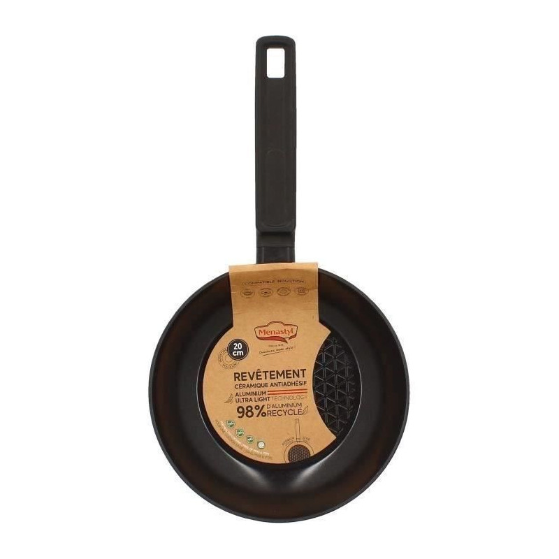 Frying pan - MENASTYL - 6020635 - Forged aluminum - 20 cm - Black - Su