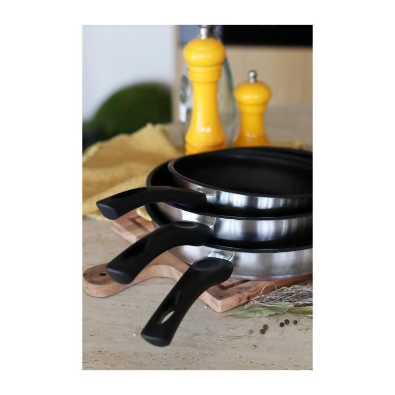Frying pan - MENASTYL - 6020244 - Stainless steel - 20 cm - Suitable f