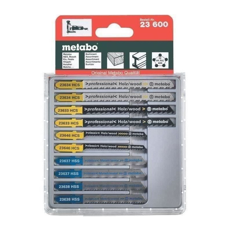 METABO Set of 10 blades for jigsaws