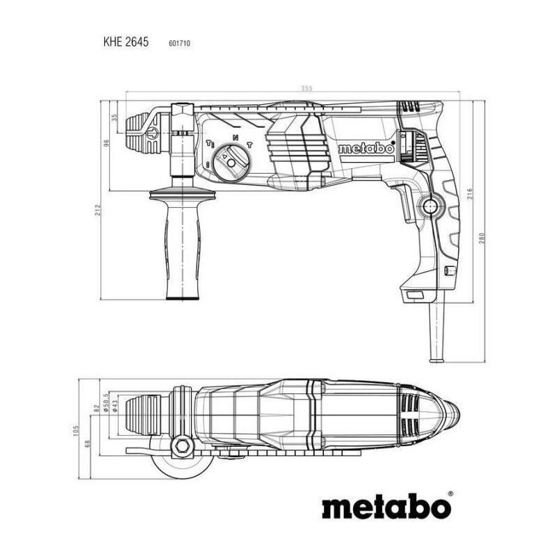 Combined hammer drill - METABO - KHE 2645