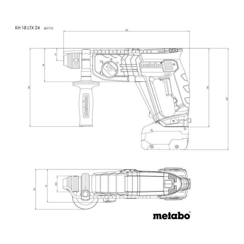 Cordless hammer drill - METABO - KH 18 LTX 24 - 18 V - MetaBOX 165 L