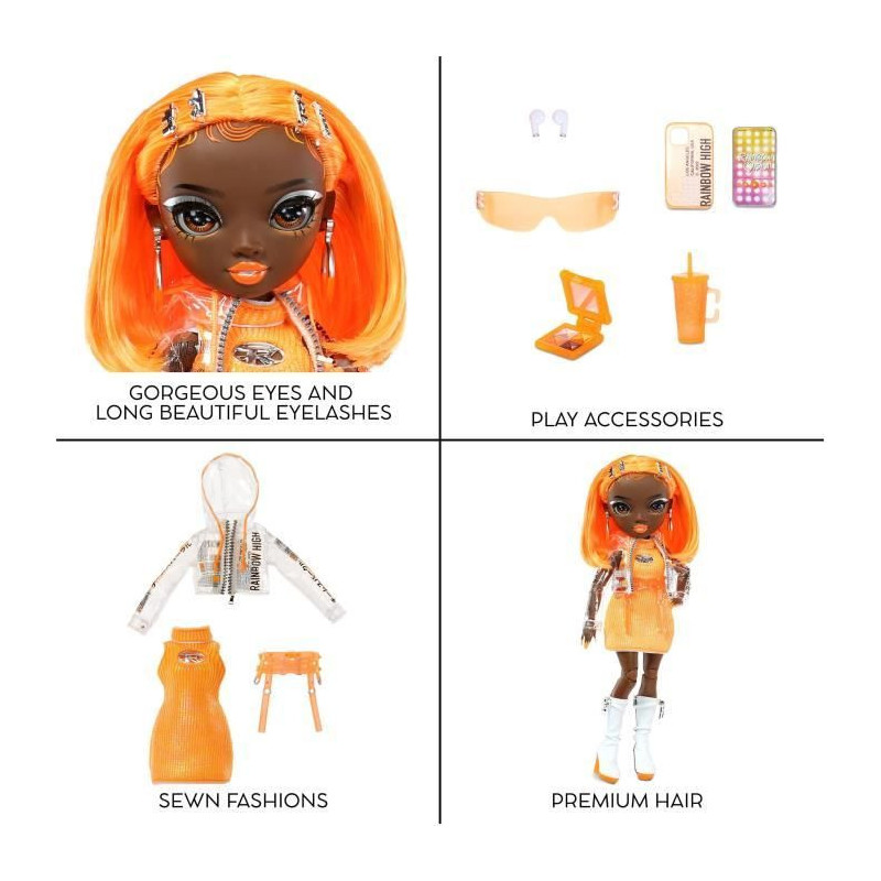 Rainbow High - Mannequin doll - Michelle St Charles (Fluo orange) 5 Se