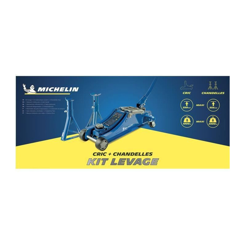 Hydraulic rolling jack - MICHELIN - 9558 - Lifting capacity: 1800 kg -