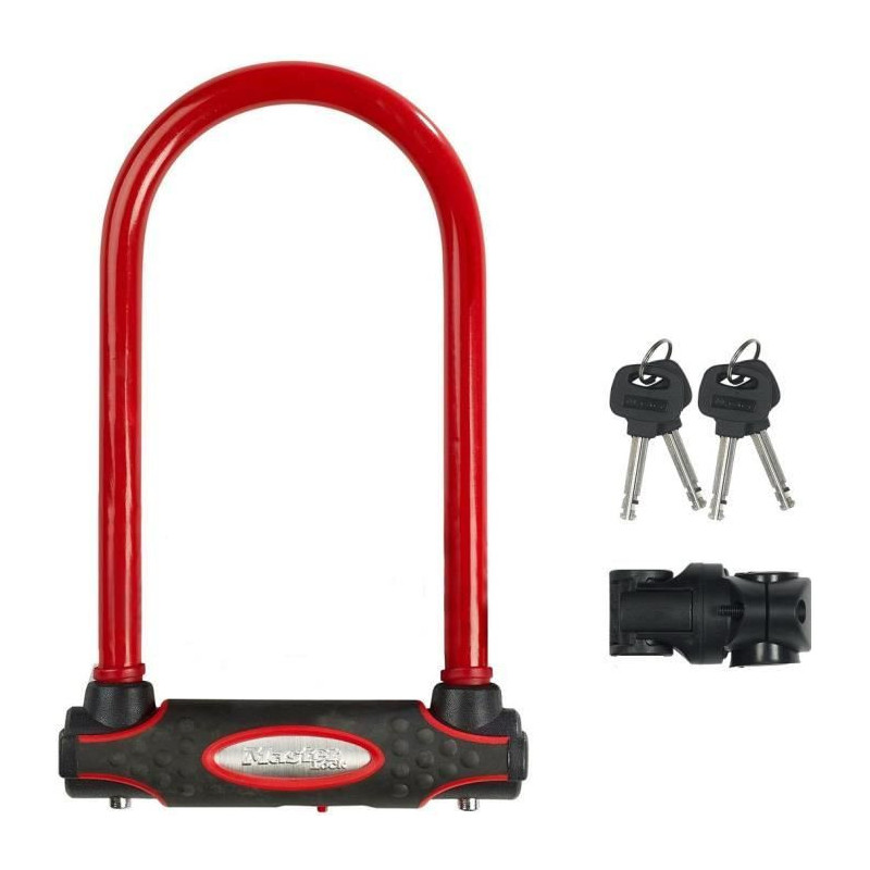 MASTER LOCK U Bike Lock [With Key] [Universal Bike Holder] [Certified