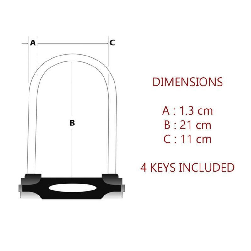 MASTER LOCK U Bike Lock [With Key] [Universal Bike Holder] [Certified