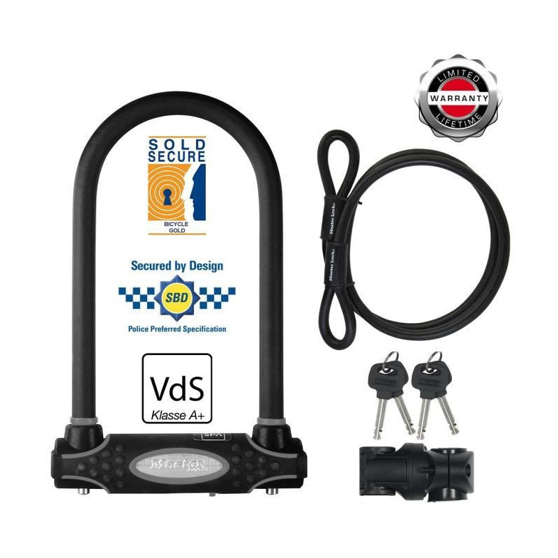 MASTER LOCK U-Lock with Cable - Keyed