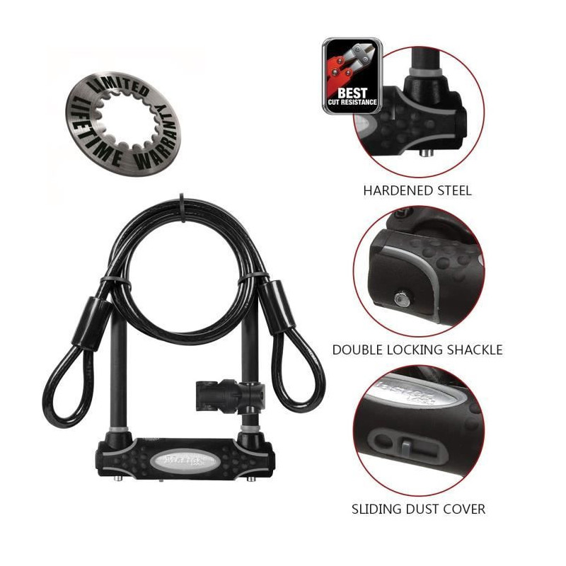 MASTER LOCK U-Lock with Cable - Keyed