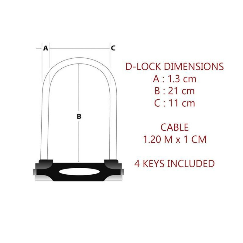 MASTER LOCK U-Lock with Cable - Keyed