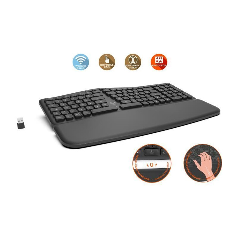 Ergonomic wireless keyboard - MOBILITY LAB - ML313153 - Concave keys -