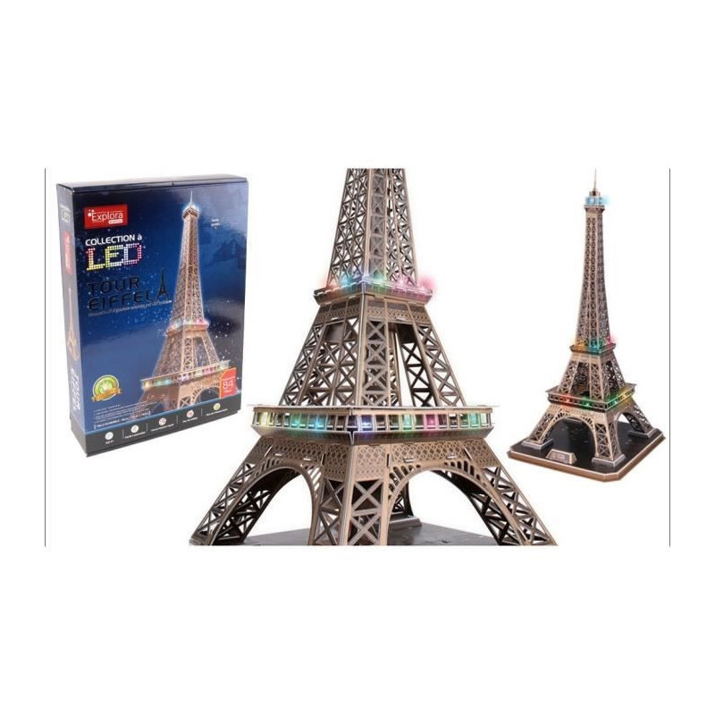 3D Light-Up Puzzle - All Eiffel - Construction Game - EXPLORA - 84 Pie