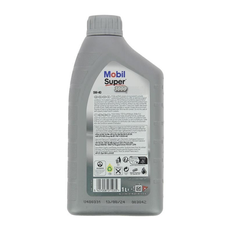 Engine oil can - MOBIL - S3000 5W40 - 1 L - 4 seasons