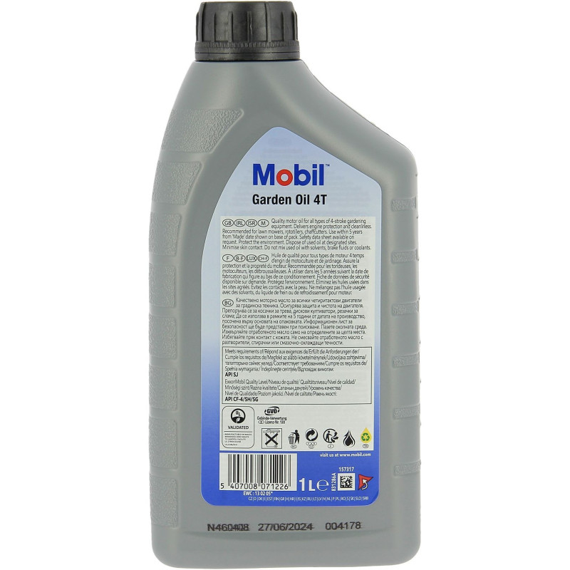 Engine oil can - MOBIL - M-GARDEN 4T SAE30 - 1 L - 4 seasons