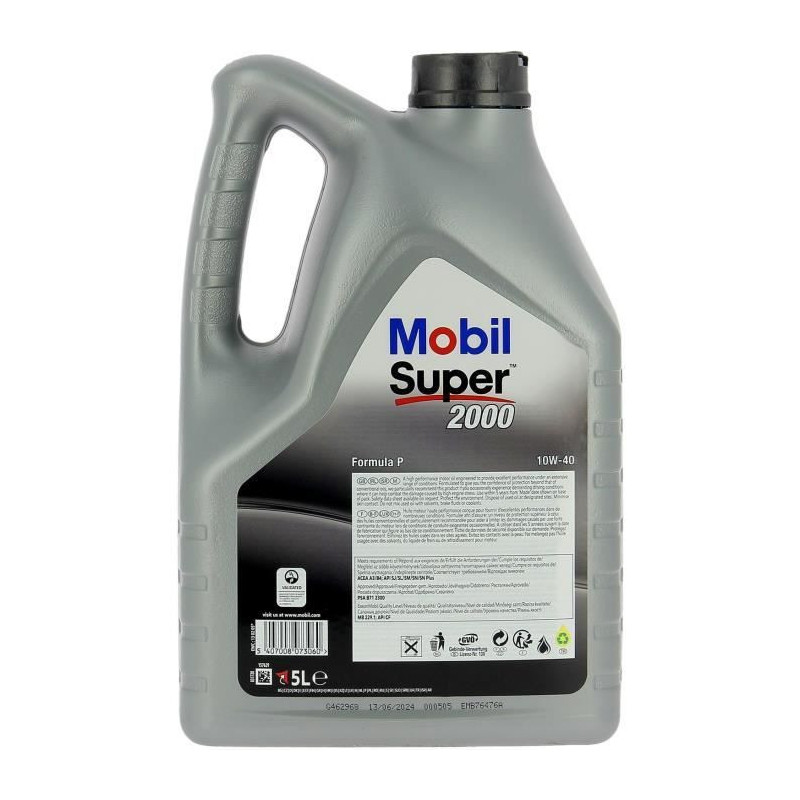 Engine oil can - MOBIL - S2000 10W40 Formula-P - 5 L - 4 seasons