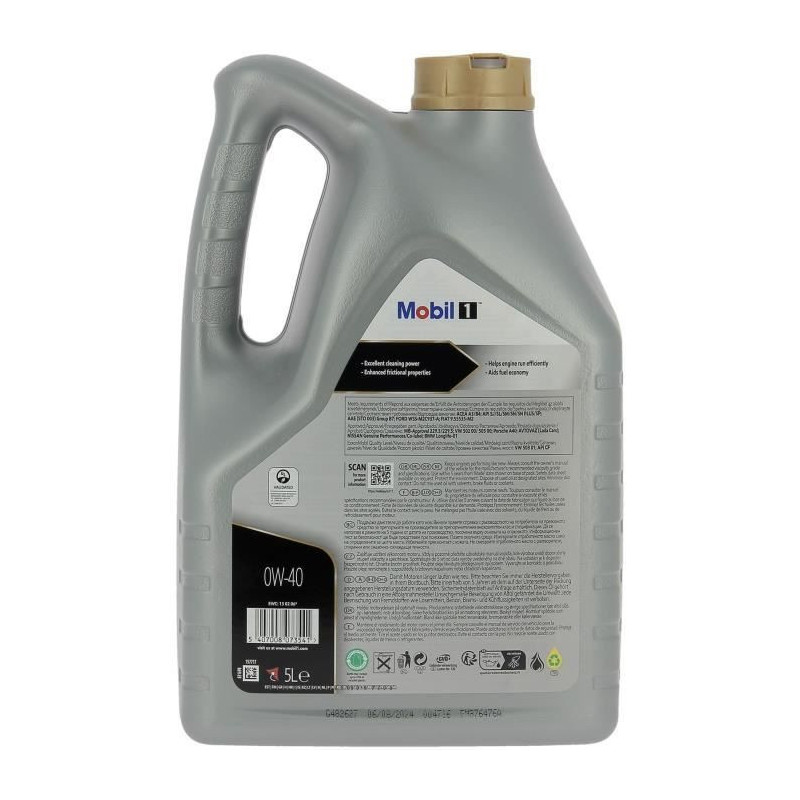Engine oil can - MOBIL1 - 0W-40 FS - 5 L - 4 seasons